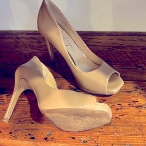 Jessica Simpson heels.  Worn 1-2 times.  Slight scuff on right shoe (shown)